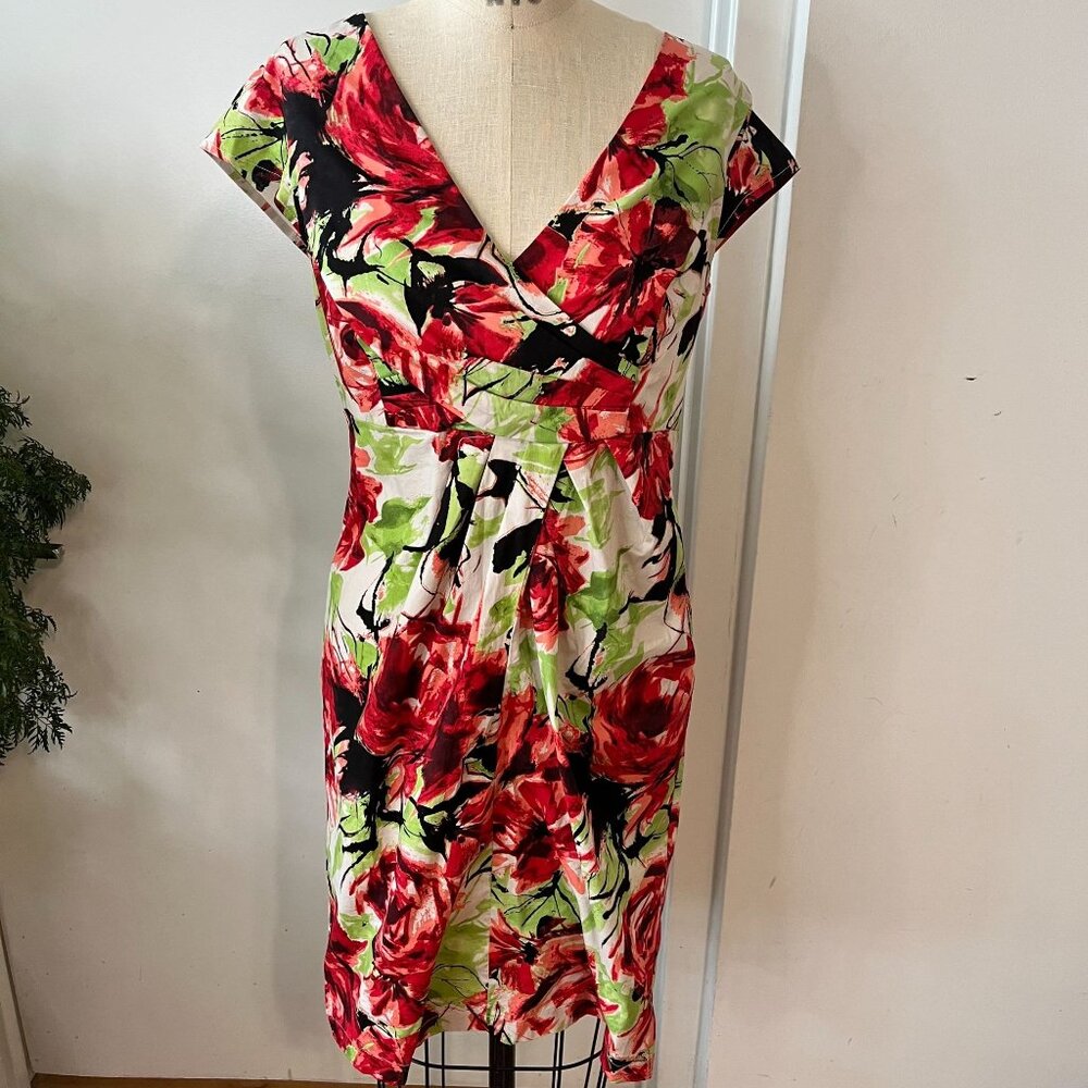 Vintage Jonathan Martin Rose Print Dress Size 12